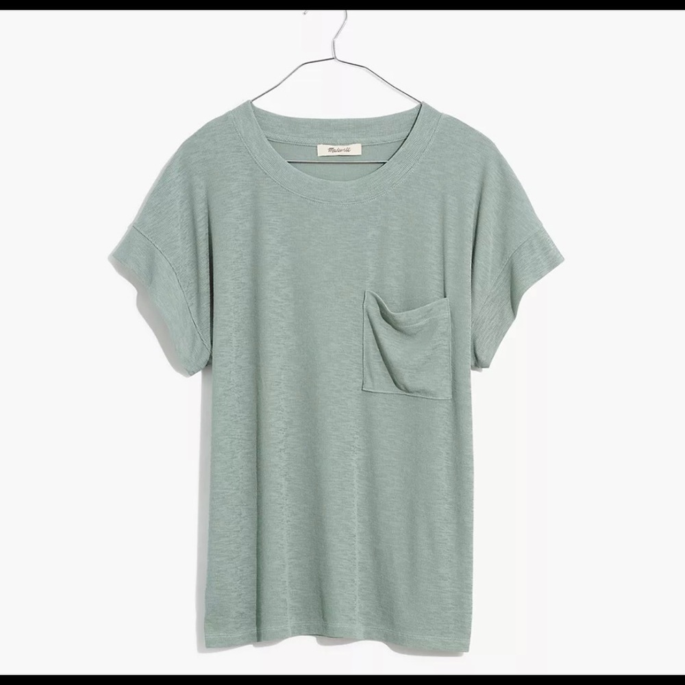 Madewell NWT XL Eastover Pocket Tee in Frosted Willow